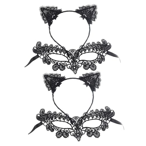 SOIMISS Halbgesichtsmaske Mit Stirnband 2 Stück Spitzenmaske Für Halloween Karneval Und Kostümpartys Elegantes Kostümzubehör Für Maskenbälle Und Tanzveranstaltungen von SOIMISS