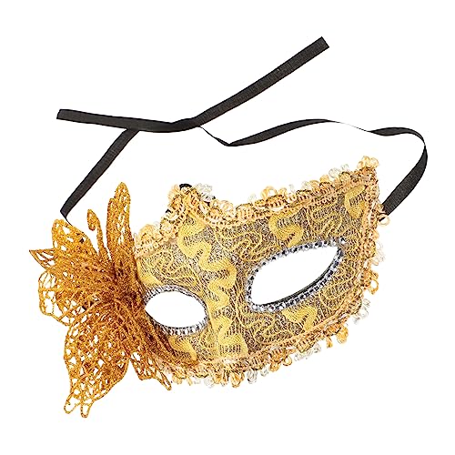 SOIMISS Halbgesichtsmaske Schmetterling Kostüm Für Erwachsene Halloween-kostüme Für Mädchen Maskerade Türkis Augenmasken Maskenballmasken Für Frauen Kunststoff Golden von SOIMISS