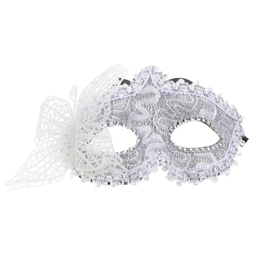 SOIMISS Halbgesichtsmaske Schmetterling Schreimaske Halloween-Quasten Maskerade verkleiden Masken für halloween masken halloweenmaske Maskerademaske Frauenmaskenstütze Kunststoff Silver von SOIMISS