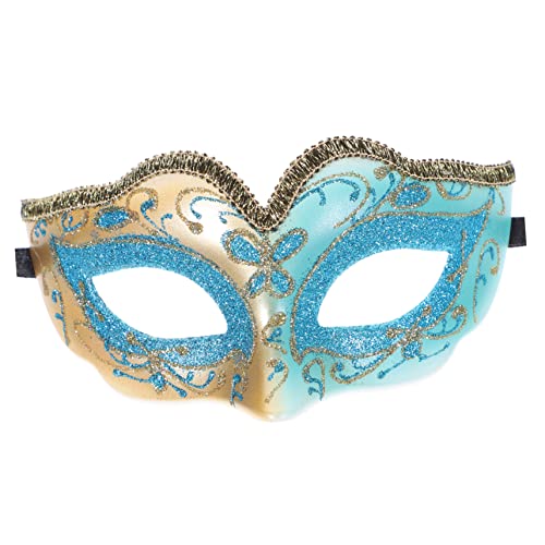 SOIMISS Halbmaske Für Vollgesichtsmaske Kostüm Halloween-gruselmasken Paar Maske Luxusmaske Spitze Maskerade Leere Masken Zum Dekorieren Von Kindern Halloween-maske Gurt Sky-blue von SOIMISS