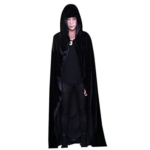 SOIMISS Halloween Hexen Umhang Mit Kapuze Schwarze Robe Für Cosplay Und Maskerade Perfekt Für Halloween Partys Und Kostüme von SOIMISS