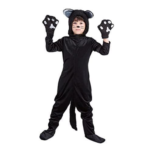 SOIMISS Halloween Kostü Black Cat Cosplay Outfit Für Jungen Und ädchen Tierkostü Für Rollenspiele Größe S Ideal Für Fasching Und Verkleidungspartys von SOIMISS