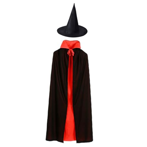 SOIMISS 2 Teiliges Halloween Cosplay Umhang Set Für Und Erwachsene Vampir Cape Mit Stehkragen Und Hexenhut Perfekt Für Halloween Feiern Und Kostümpartys von SOIMISS