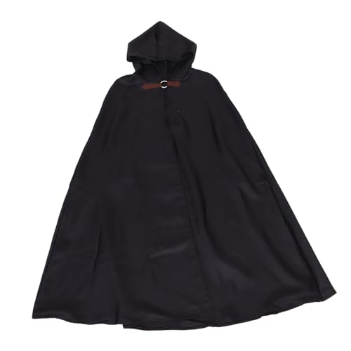 SOIMISS Renaissance Kapuzenumhang Herren Schwarz Cape Robe Pirat Halloween Kostüm Erwachsene Mittelalter Vampir Umhang Vielseitig Polyester von SOIMISS