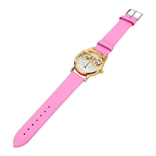 SOIMISS Kinderuhr Armbanduhr Watch Children's Watches armbanduhren für Uhr für Funky Armbanduhr für Damen Quarz-Armbanduhren Lederriemen kreative Uhr Metall Rosa von SOIMISS