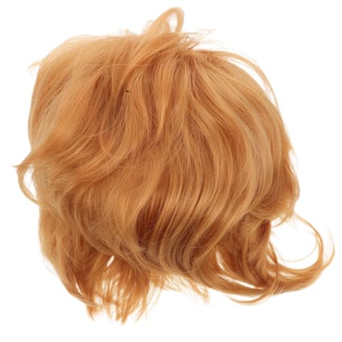 SOIMISS Kurze Haare Für Blonde Männer Kurze Gelbe Perücke Herrenperücken Realistisch Halloween-kostüm-perücke Kurze Perücke Mit Mönchsperücke Bob-perücke Vokuhila Perücke Golden Cass von SOIMISS