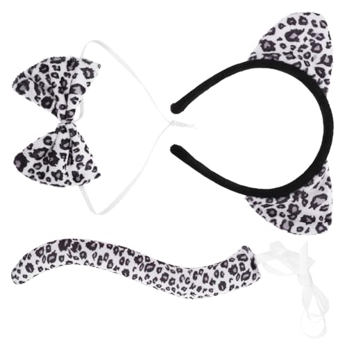 SOIMISS Leopard Ohren Haarreif Mit Und Fliege Ideales Verkleidungszubehör Für Fasching Karneval Und Halloween Tierkostü Für Partys Und Fotoshootings von SOIMISS