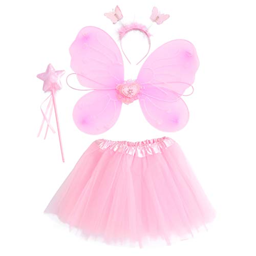 SOIMISS Mädchen Fee Kostüm Set mit Schmetterling Flügel Tutu Zauberstab Und Stirnband Party Leistung Kleid bis von SOIMISS