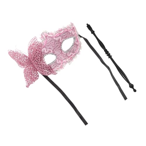 SOIMISS Maskerade-Maske Handgehaltene Maske Maskierte Ballmaske Cosplay-Maske venezianische maske Maske Maskerade Masken Masken-Cosplay Schmetterlingsmaske für Frauen Plastik Rosa von SOIMISS