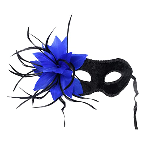 SOIMISS Maskerade Maske Karnevalsmasken Maskerademaske Für Männer Party Outfit Rosenblumen-maskerademasken Abschlussball Maske Weiblich Frauen-maskerade-maske Blue Simulation Feder von SOIMISS