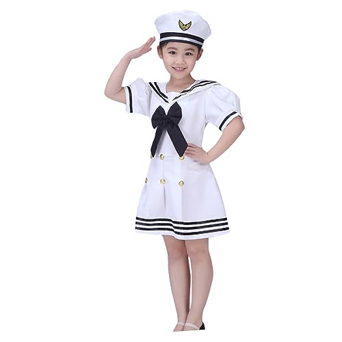 SOIMISS Matrosenkostüm Für Mädchen Marineblaue Kleidung Für Mädchen Weiß Marine Uniform Marine-navy-kostüm Weiße Marine-outfits Black von SOIMISS