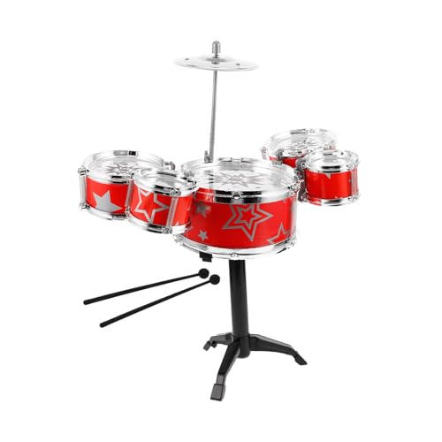 SOIMISS Mini Schlagzeug Set mit Holzschlegeln Realistische Jazz Trommel für Kleinkinder Rhythmusförderndes Musikspielzeug Pädagogisch Nützlich Rotes Drum Kit SOIMISS Mini Schlagzeug Set mit Holzschlegeln Realistische Jazz Trommel für Kleinkinder Rhythmusförderndes Musikspielzeug Pädagogisch Nützlich Rotes Drum Kit von SOIMISS