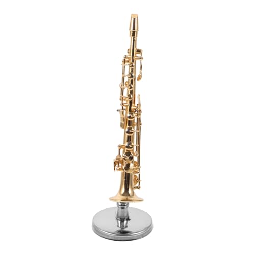 SOIMISS Mini-Sopransaxophon-Modell Musikalisches Klarinette Trompete tischdeko esstisch Miniaturinstrument Miniatur musikinstrumente Dekoration Miniatur-Instrumentenmodell Golden von SOIMISS