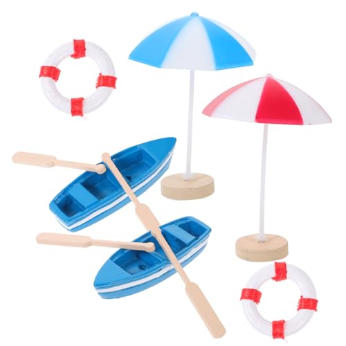 SOIMISS Miniatur Stranddeko mit Miniatur Booten Holzpaddeln Kleinen Sonnenschirmen und Holz-schwimmringen Detailreiche Micro Haus Dekoration für Garten und Puppenhaus SOIMISS Miniatur Stranddeko mit Miniatur Booten Holzpaddeln Kleinen Sonnenschirmen und Holz-schwimmringen Detailreiche Micro Haus Dekoration für Garten und Puppenhaus von SOIMISS