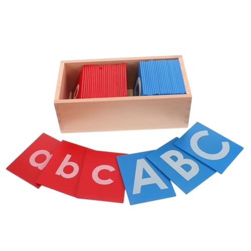 SOIMISS Montessori Alphabet Lernbrett aus Holz mit Rotem und Blauem Schleifpapier Taktiles Sprachlernspielzeug für Montessori Lernwerkzeug für Kindergarten und Zuhause SOIMISS Montessori Alphabet Lernbrett aus Holz mit Rotem und Blauem Schleifpapier Taktiles Sprachlernspielzeug für Montessori Lernwerkzeug für Kindergarten und Zuhause von SOIMISS