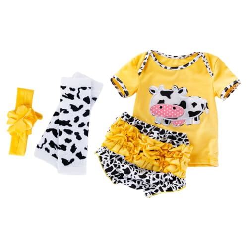 SOIMISS Reborn Puppenkleidung Teilig Baumwolle Girl Doll Outfit Gelb Kuhmuster Kurzarm Shirt Hose Haarband Strümpfe für Babypuppe SOIMISS Reborn Puppenkleidung Teilig Baumwolle Girl Doll Outfit Gelb Kuhmuster Kurzarm Shirt Hose Haarband Strümpfe für Babypuppe von SOIMISS