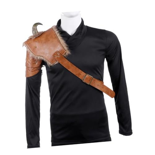 SOIMISS Rüstungsschulter Verstellbarer Schultergurt herrenanzüge Viking Costume Shoulder Armor Wikingerkostüm Wikinger-Cosplay-Kostüm Schulterstücke aus Leder Mann rüstung kostüm von SOIMISS