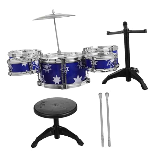 SOIMISS Schlagzeug Set mit Hocker Jazz Drum Kit für Kleinkinder Komplettes Percussion Fördert Rhythmusgefühl und Musikalität Blau SOIMISS Schlagzeug Set mit Hocker Jazz Drum Kit für Kleinkinder Komplettes Percussion Fördert Rhythmusgefühl und Musikalität Blau von SOIMISS
