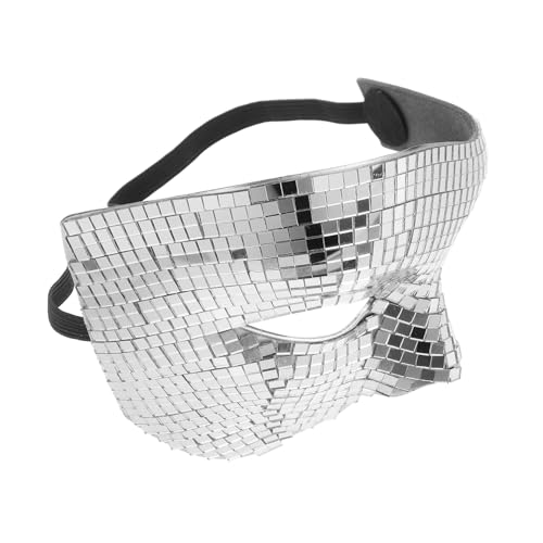 SOIMISS Silberne Disco Ball Halbgesichtsmaske mit Funkelndem Spiegelfinish Komfortabel und Atmungsaktiv für Halloween Karneval Kostümpartys und Festliche Tanzbälle SOIMISS Silberne Disco Ball Halbgesichtsmaske mit Funkelndem Spiegelfinish Komfortabel und Atmungsaktiv für Halloween Karneval Kostümpartys und Festliche Tanzbälle von SOIMISS
