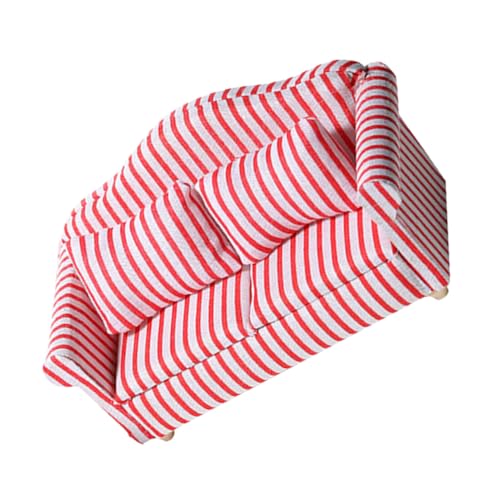 SOIMISS Streifen Doppelsofa Modell Kleines Puppenhaus Möbelstück DIY Mikro Sofa Dekoration Rot Weiß Gestreift Elegantes Wohnzimmer Zubehör SOIMISS Streifen Doppelsofa Modell Kleines Puppenhaus Möbelstück DIY Mikro Sofa Dekoration Rot Weiß Gestreift Elegantes Wohnzimmer Zubehör von SOIMISS