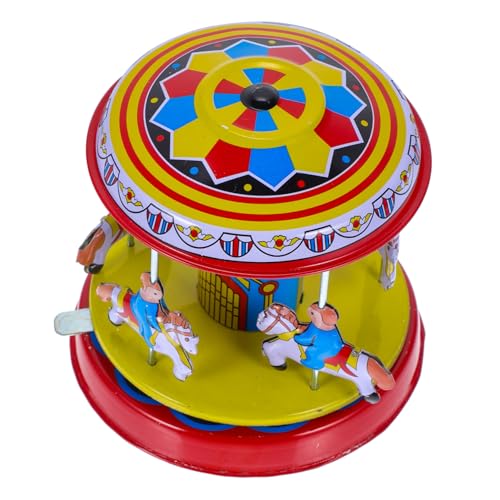 SOIMISS Vintage Karussell Aufziehspielzeug aus Robustem Blech Niedliches Drehbares Wind Up für Langlebig und Sicher als Nostalgisches und Dekoration für Sammler SOIMISS Vintage Karussell Aufziehspielzeug aus Robustem Blech Niedliches Drehbares Wind Up für Langlebig und Sicher als Nostalgisches und Dekoration für Sammler von SOIMISS