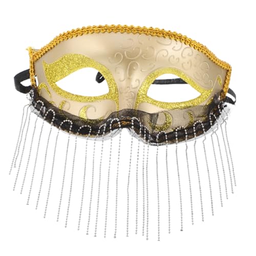 SOIMISS Vorhangmaske Maskenball Partymasken Maskerade Zubehör Aufmerksamkeit erregende Maske Maskerade Ball Zubehör Maskerade-Maske für Paare Maskerademaske für Mädchen Plastik Golden von SOIMISS