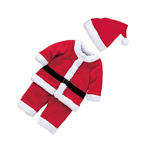 SOIMISS Weihnachtsmann-anzug Für Jungen Weihnachts-outfits-set Mütze Kleidung Jungen Weihnachtsparty-kostüm Für 70 Cm Große Kinder von SOIMISS