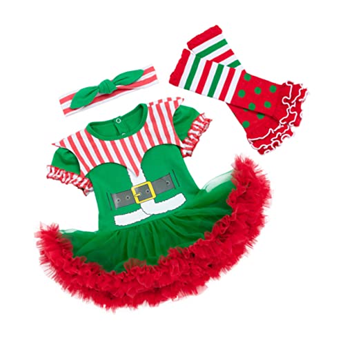 SOIMISS Weihnachtskleid Set Für Babys 6 12 Monate Festliche Weihnachtsbekleidung Für Kleinkinder Grüne Farbvariante Ideales Weihnachtskostü Und Für Die Feiertage von SOIMISS