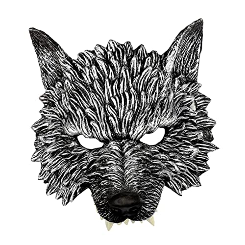 SOIMISS Werwolf-maske Halloween-accessoires Wolfsmaske Tierische Maske Cosplay Halbes Gesicht Halloween-maske Cosplay-hälfte Halloween-cosplay-kostüm Halbgesichtsmaske Black Pu-schaum von SOIMISS