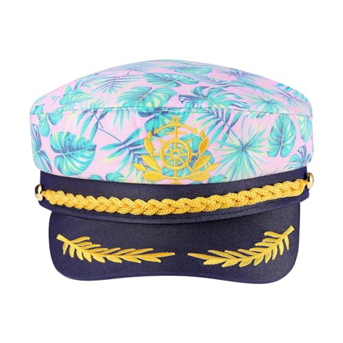 SOIMISS Yacht Captain Hüte Stickerei Sailor Kostüm Mütze Hut für Frauen Männer Rosa Marine Admiral Cap Hat SOIMISS Yacht Captain Hüte Stickerei Sailor Kostüm Mütze Hut für Frauen Männer Rosa Marine Admiral Cap Hat von SOIMISS
