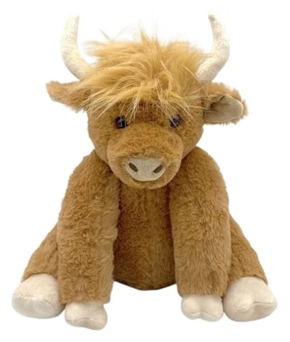 SOKTDO Theorbi Highland Cow Plüschtier Highland Cow Doll Highland Cow Plüsch, das Geräusche Macht Highland Cow Stofftier(Brown 2) von SOKTDO