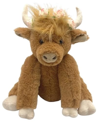 Theorbi Highland Cow Plüschtier Highland Cow Doll Highland Cow Plüsch, das Geräusche Macht Highland Cow Stofftier(Brown) von SOKTDO