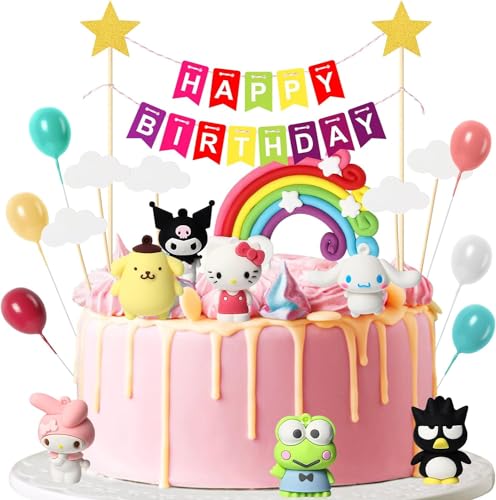 Tortendeko geburtstag Kinder,cartoon figuren cake decoration,happy birthday kuchendekoration,Geburtstags Kuchen Dekoration,cute geburtstagsdeko topper,für Kinder Geburtstag Decoration(B) von SOLPURE