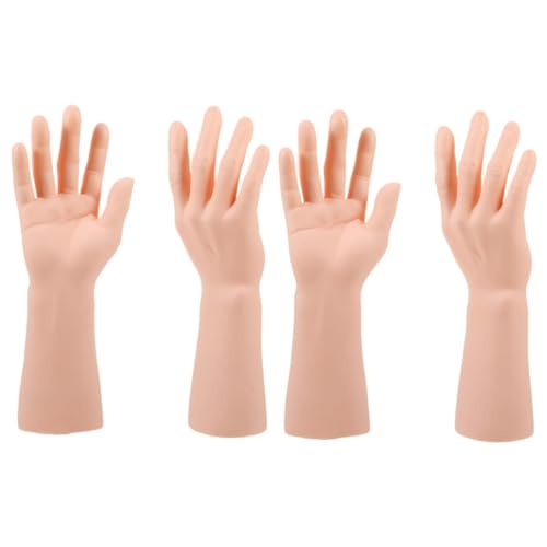 4 Stück Handmodell-Display-Requisiten Armbandständer Mannequin-Handringhalter schaufensterpuppe Schmuckdisplay Halskettenhalter Ringhandhalter Ringfinger-Schmuckhalter Vinyl SOLUSTRE von SOLUSTRE