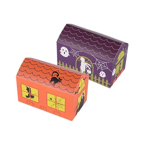 SOLUSTRE 10St Schokoladen-Geschenkboxen Taschen für Halloween-Leckerbissen halloween snacks halloween naschen Halloween-Süßigkeiten-Eimer Halloween-Spinnennetzmuster-Eimer Nougat Verpackung von SOLUSTRE