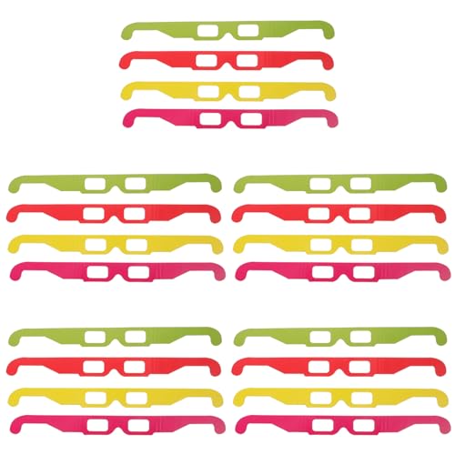 SOLUSTRE 20 Stück 3D-Brille Kinder- Quadratische Brille Pappbrille Für Kinder Glashalter Brille 3D-Filme 3D-Brille Für Filme 3D-Sehbrille Lichterrahmen von SOLUSTRE