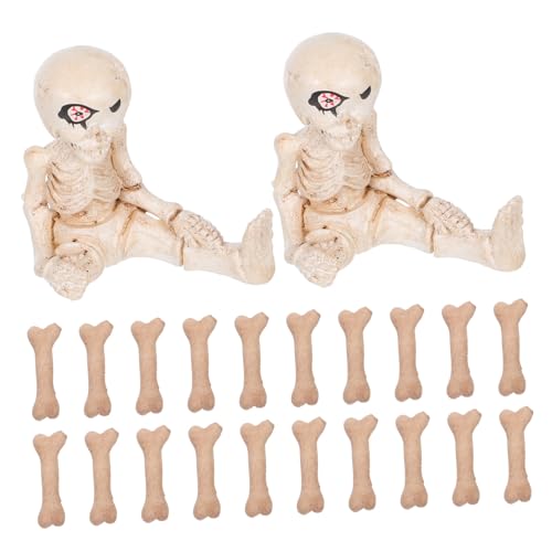 SOLUSTRE 22 Stück Teiliges Mini-Skelett Langlebigem Harz mit Realistischen Knochen Schädel-Details Kleine Halloween-dekofiguren für Puppenhaus Gruselige Party Spukhaus-Accessoires SOLUSTRE 22 Stück Teiliges Mini-Skelett Langlebigem Harz mit Realistischen Knochen Schädel-Details Kleine Halloween-dekofiguren für Puppenhaus Gruselige Party Spukhaus-Accessoires von SOLUSTRE
