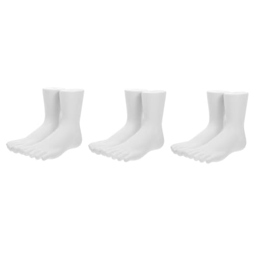 SOLUSTRE 3 Sätze Ausstellungsständer Für Fußmodelle Halter Für Schaufensterpuppenfüße Socken Mannequin Fuß Fußpuppe Für Socken Fuß Aus Kunststoff Socken-display-fuß Pvc Weiß 2 Stück * 3 von SOLUSTRE