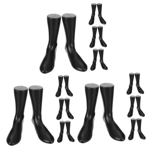 SOLUSTRE 3 Sätze Fußform-schuhspanner Fußpuppe Für Socken Anzeige Viertelsocken Für Herren Socken Schaufensterpuppe Fußsockenform Socken Für Männer Babyfuß Zubehör Plastik Black 4 Stück * 3 von SOLUSTRE