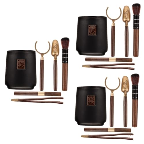 SOLUSTRE 3 Sets Tee Kunst Set Teezubehör Für Losen Tee Gongfu Teeschaufel Teezubehör Für Teeliebhaber Frauen Teelöffel Für Losen Tee Chinesische Teeutensilien Teegabel Aus Holz von SOLUSTRE