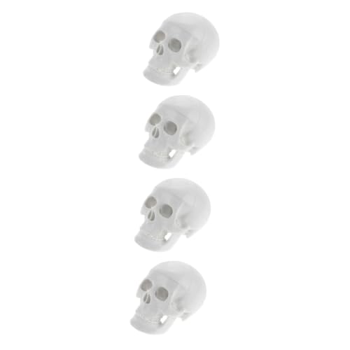 SOLUSTRE 4 Stück Schädelmodell Realistischer Menschlicher Schädel Künstliche Schädelverzierung Halloween-schädeldekoration Kopfknochenmodell Schädelfiguren Anatomischer Kopfknochen Weiß Pvc von SOLUSTRE