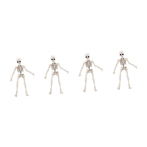 SOLUSTRE 4 Stück Skelett Mann Modell Halloween-skelettfiguren Halloween Menschliches Skelett Hängendes Skelett Kostüme Für Erwachsene Skelett-requisiten Skeletthand Miniaturen Plastik Weiß von SOLUSTRE