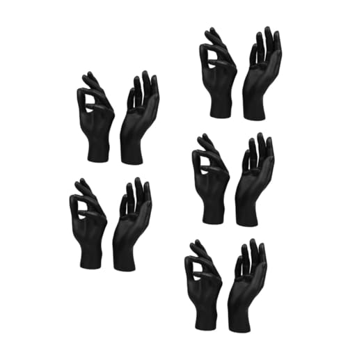 SOLUSTRE 5 Sätze Handmodell-requisiten Handstatuetten Hand-schreibtisch- Kreative Schreibtischstatuen Handschmuckbaum Handstatuen Zur Dekoration Gestenstatuen Plastik Black 2 Stück * 5 von SOLUSTRE