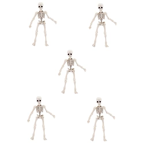 SOLUSTRE 5 Stück Skelett Mann Modell Halloween Gruselige Dekoration Bewegliches Skelett Spukhaus Requisiten Skelett Ornament Maniquin Halloween Dekor Künstliches Menschliches Skelett Mini von SOLUSTRE