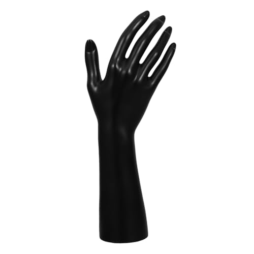 SOLUSTRE Handmodell-Requisiten Schmuckständer Handmodell schwarz Deko-Handmodell Handmodell für Ringe Hand Modell weibliche Schaufensterpuppe Hand Handmodell Requisiten Handring PVC Black von SOLUSTRE