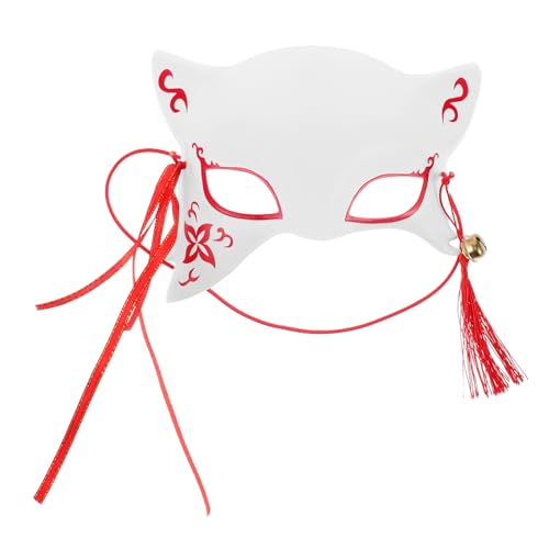 SOLUSTRE Maske Für Cosplay Halbe Katze Fuchsgeist Maske Für Halloween Maskerade Kostüm Ball Party Wanddekoration Zubehör von SOLUSTRE