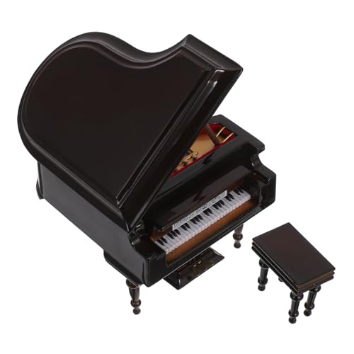 SOLUSTRE Miniatur Flügel Modell mit Bank Detailgetreues Kleines Klavier Ornament für Puppenhaus Vielseitig als Dekoration und für Musikliebhaber Geeignet SOLUSTRE Miniatur Flügel Modell mit Bank Detailgetreues Kleines Klavier Ornament für Puppenhaus Vielseitig als Dekoration und für Musikliebhaber Geeignet von SOLUSTRE