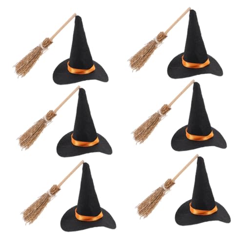 SOLUSTRE Teiliges Mini Hexenhut und Besenset aus Filz für Halloween Deko Handgefertigte Besenstiele Wiederverwendbar Leichtes Hexen Accessoire für Büro Zuhause Schule und DIY Bastelprojekte SOLUSTRE Teiliges Mini Hexenhut und Besenset aus Filz für Halloween Deko Handgefertigte Besenstiele Wiederverwendbar Leichtes Hexen Accessoire für Büro Zuhause Schule und DIY Bastelprojekte von SOLUSTRE