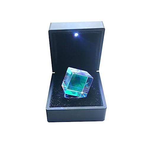 SOLUSTRE optischer Würfel glaswürfel present box Prismenwürfel dichroitischer Würfel Geschenkboxen Würfel aus Wolfram Würfelprisma optisches Prisma Lichtwürfel RGB-Würfel Dispersionsprisma von SOLUSTRE