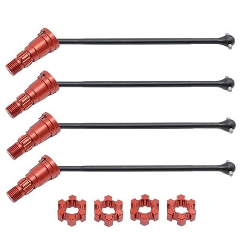 2/4 stücke Metall Vorne und Hinten Antriebswelle CVD for Traxxas X-Maxx XMAXX 6S 8S 1/5 Monster Truck for RC Auto Upgrades Teile Zubehör(4pcs Red) von SONHWNGE